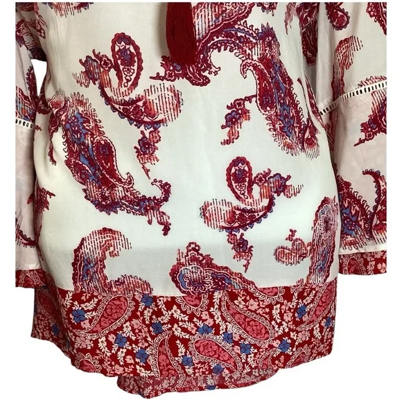 Plus Size, Cato Red and White Patterned Blouse, 3X - Picture 4 of 10